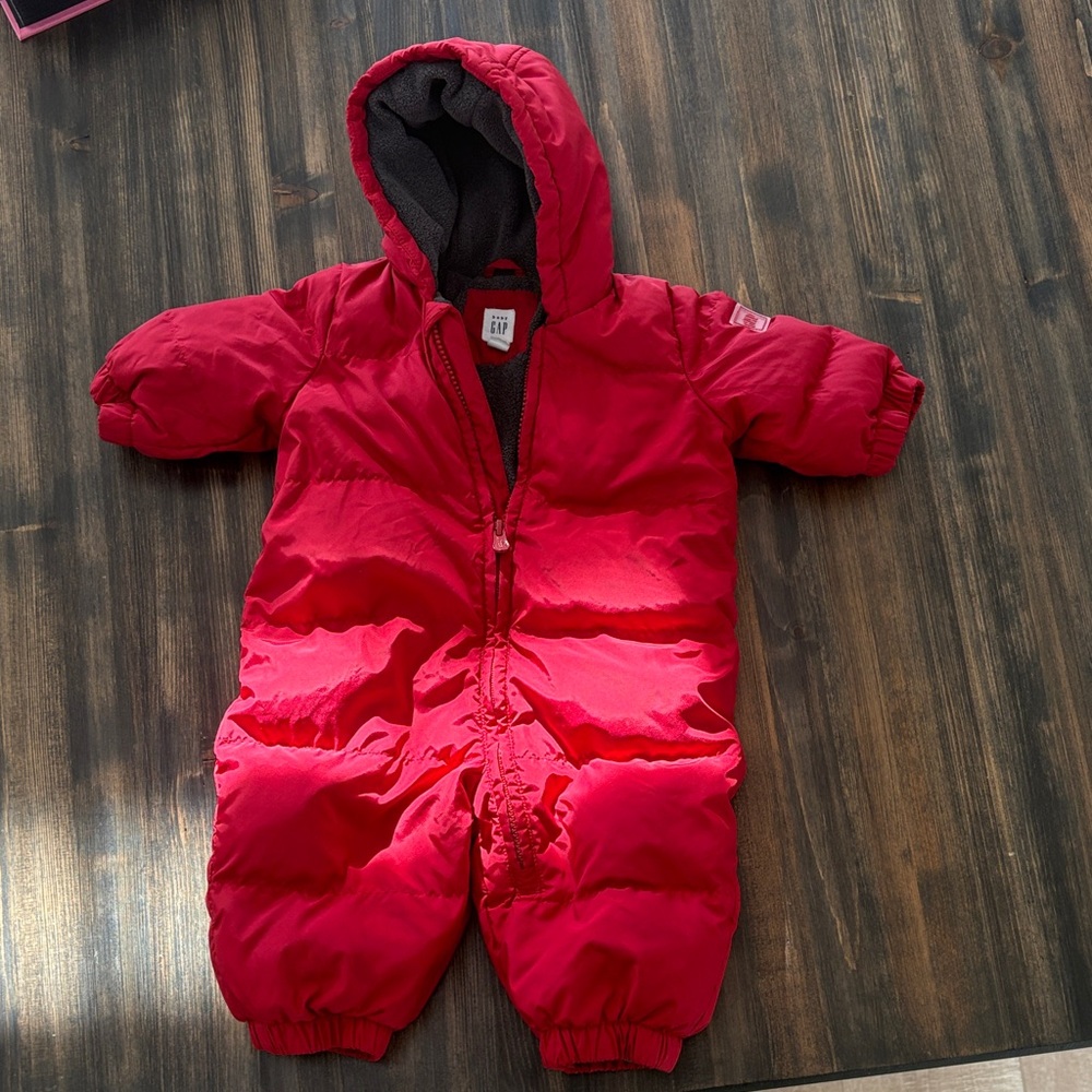 GAP Red Baby Snowsuit with Hood